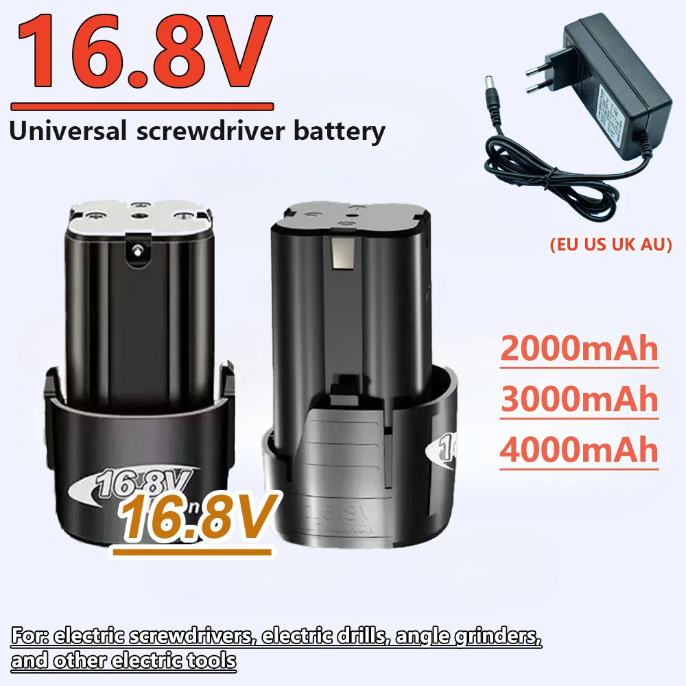 16.8V Lithium Battery 2/3/4Ah Universal Battery for Electric Screwdrivers, Drills, Mini Angle Grinders, and Other Power Tools