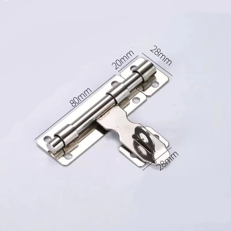 4 Inch Hardware Door Lock Stainless Steel Barrel Bolt Latch Padlock Clasp Set Brushed For Locking Door Window Drawer Cupboard 4