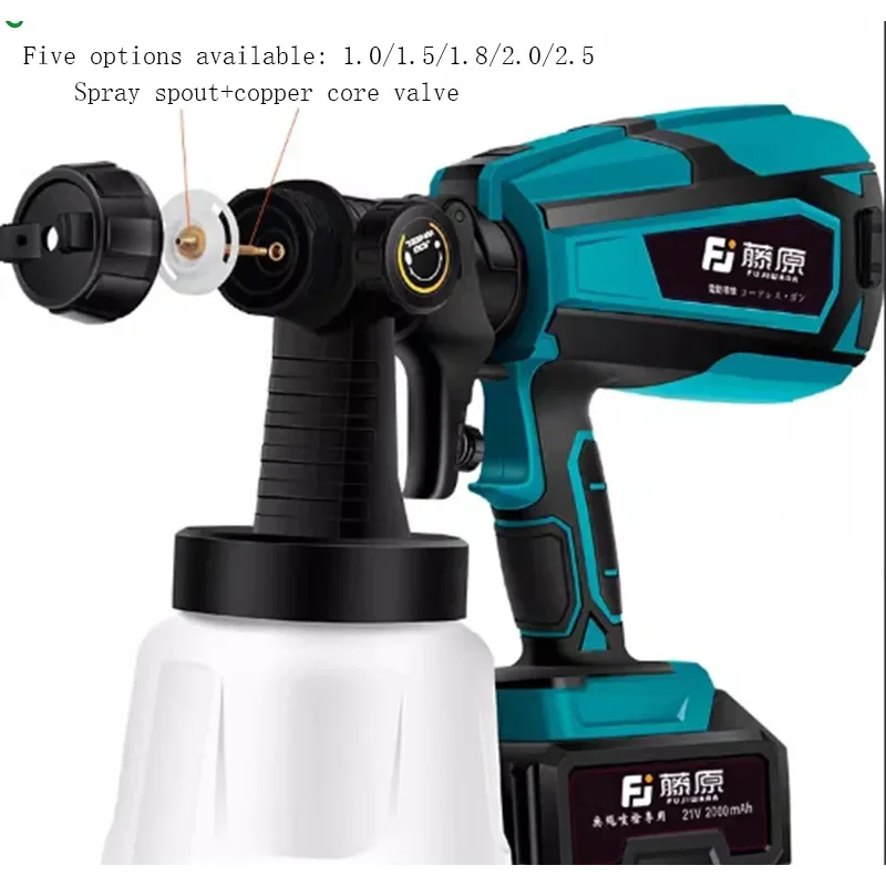 Pistola a spruzzo elettrica senza fili da 1000 ml Disinfezione domestica Sterilizzazione Spruzzatore di vernice portatile