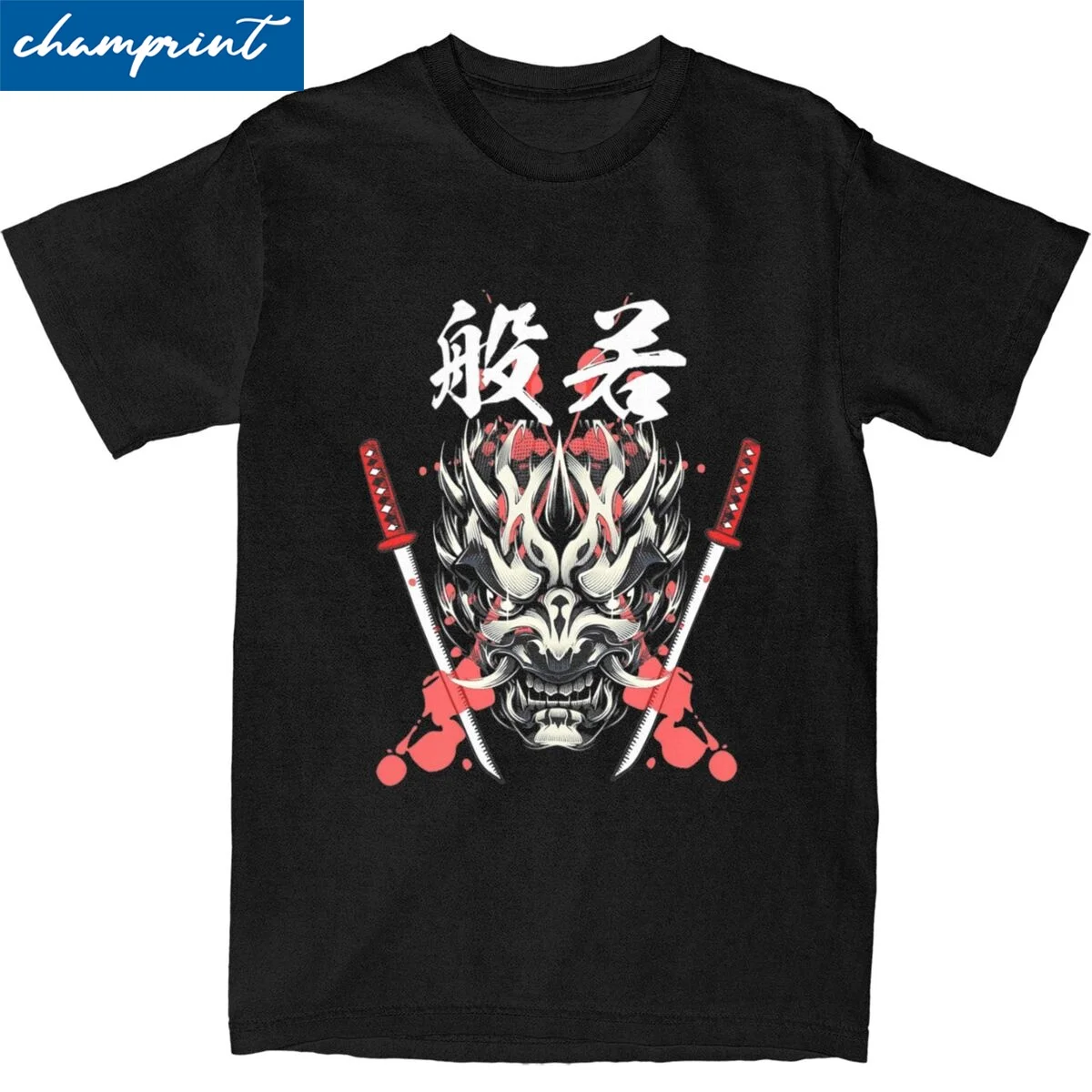 HANNYA Japanese Samurai T-Shirt For Men Women 100%Cotton Clothes Harajuku O-neck Short Sleeve