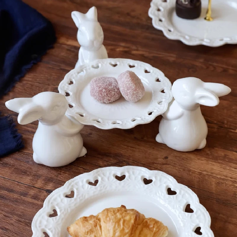 Nordic Bunny Cake Tray Banquet Display Tray High-legged Dessert Rack Dessert Table Afternoon Tea Dessert Plate Ornaments