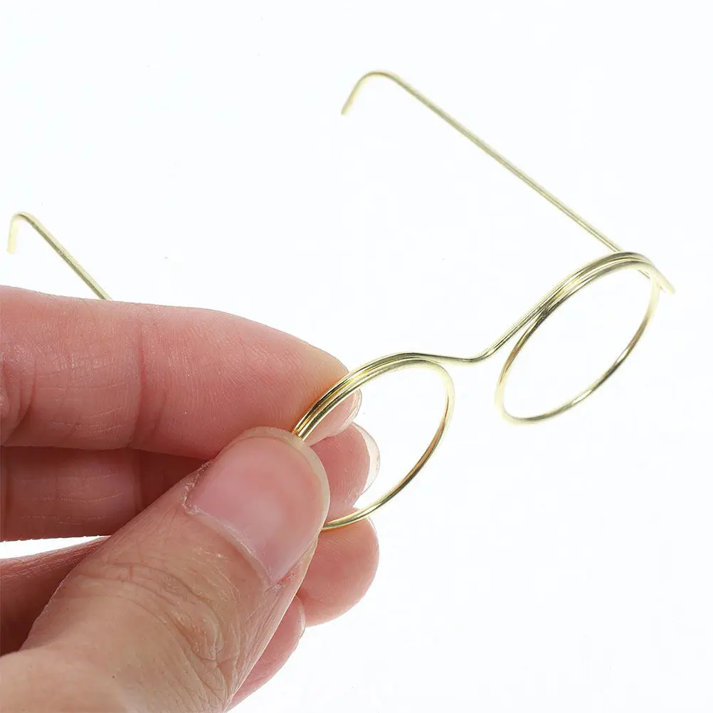 

20Pcs Mini Metal Wire Frameless Glasses Frames Rim Eyewear for Miniature Crafts Dress Up Accessories Wire Glasses Frames