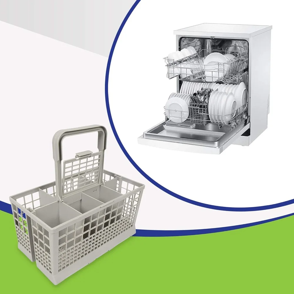 سلة أدوات المائدة العالمية لغسالة الأطباق متوافقة مع Kenmore وWhirlpool وBash وMaytag وKitchenAid وMaytag وSamsung وGE وغيرها