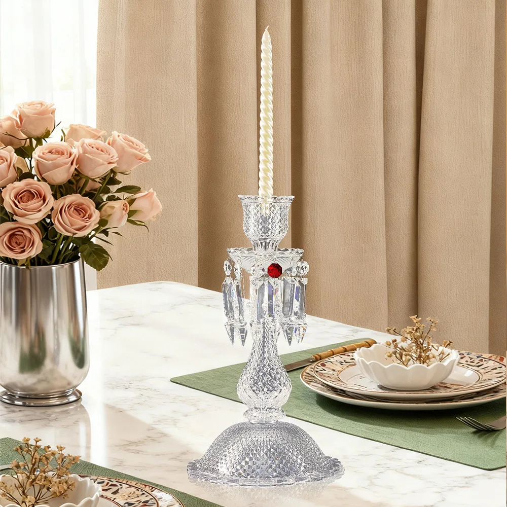 Zml candlestick glass aromatherapy candlelight dinner wedding props crystal candle holder