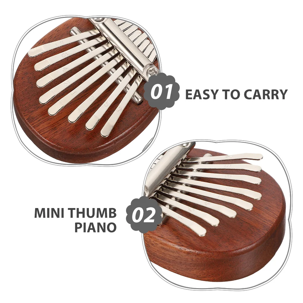 2 مجموعة صغيرة الإبهام البيانو 8-مفتاح Sapele الخشب قطرة الماء تصميم المحمولة كاليمبا للمبتدئين إصبع آلة موسيقية هدية #6