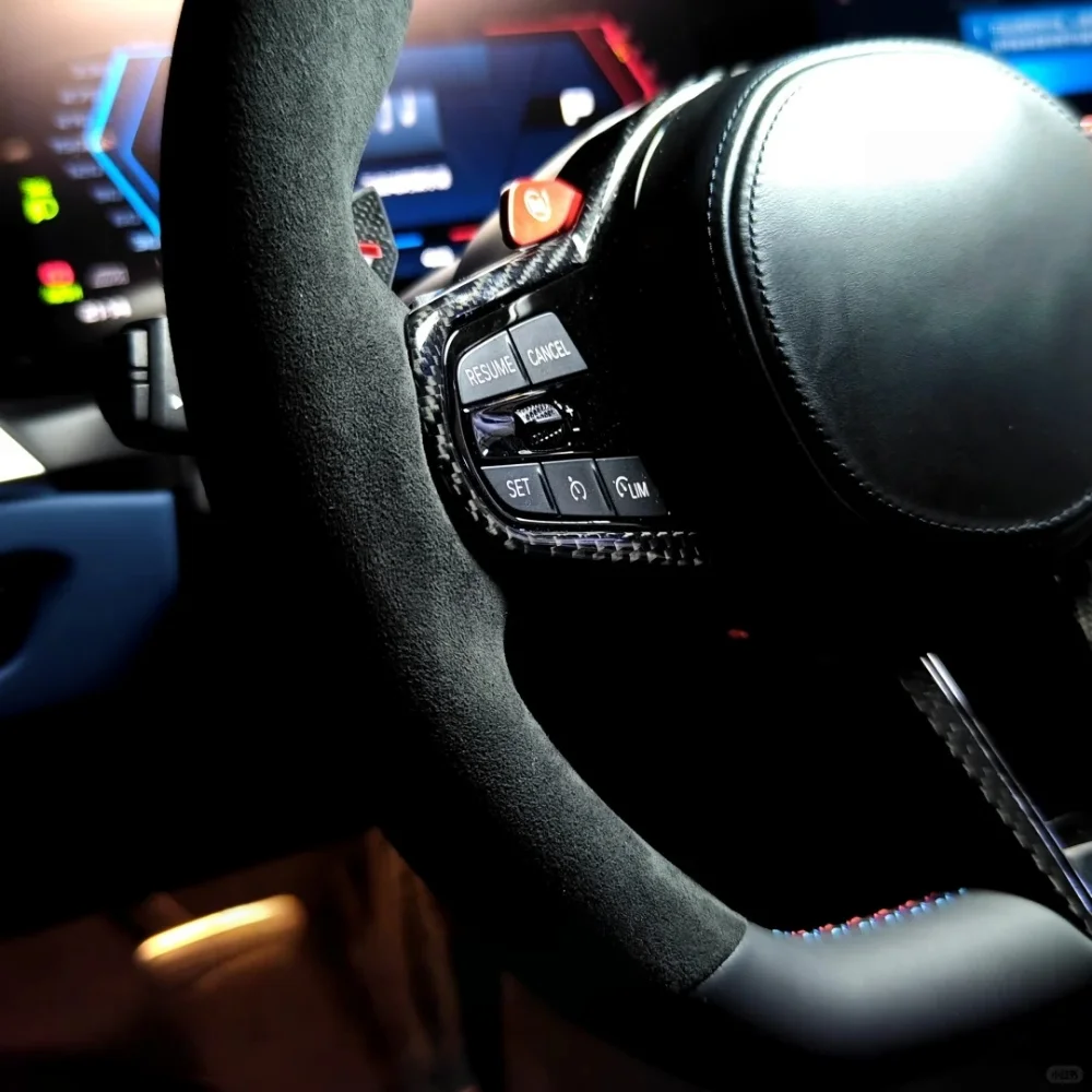 Car Steering Wheel Cover For BMW New 5 6 7 8 Series G30 G32 G14 G15 G16 Customized Suede DIY Steering Wrap Car Accessories