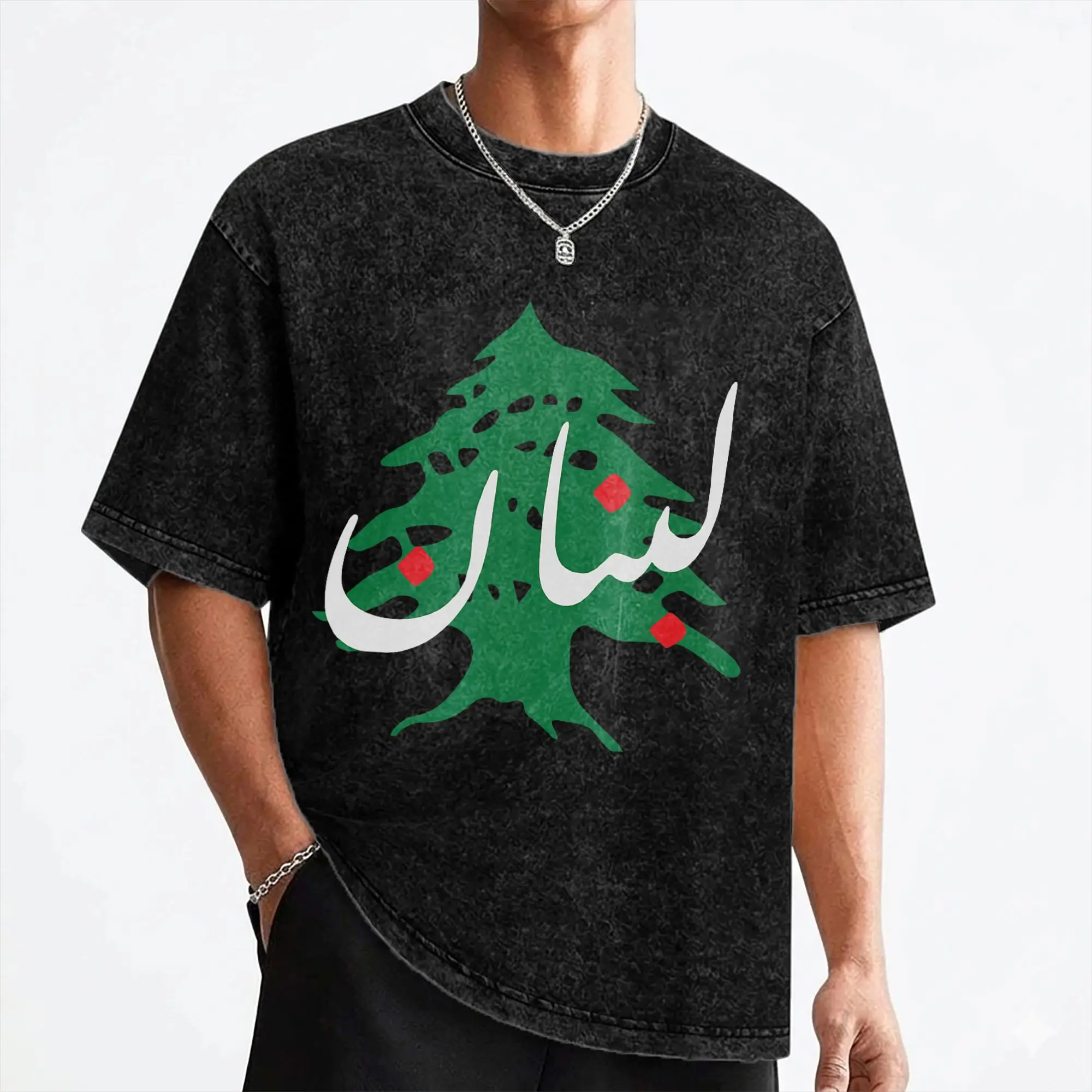 Lebanon Flag Map Beirut Cedar Tree Lebanese T Shirts Washed Cotton T-Shirts Vintage Men Women Streetwear Graphic Printed Tees