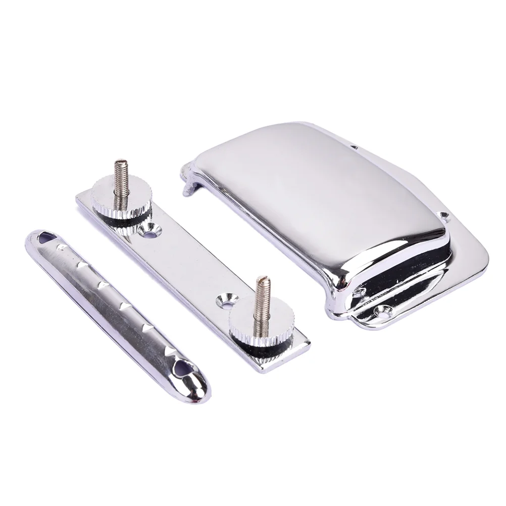 

Wraparound Bridge Tailpiece Tail Set with Bridge Cover for Electric Guitar Replacement Parts (Silver)