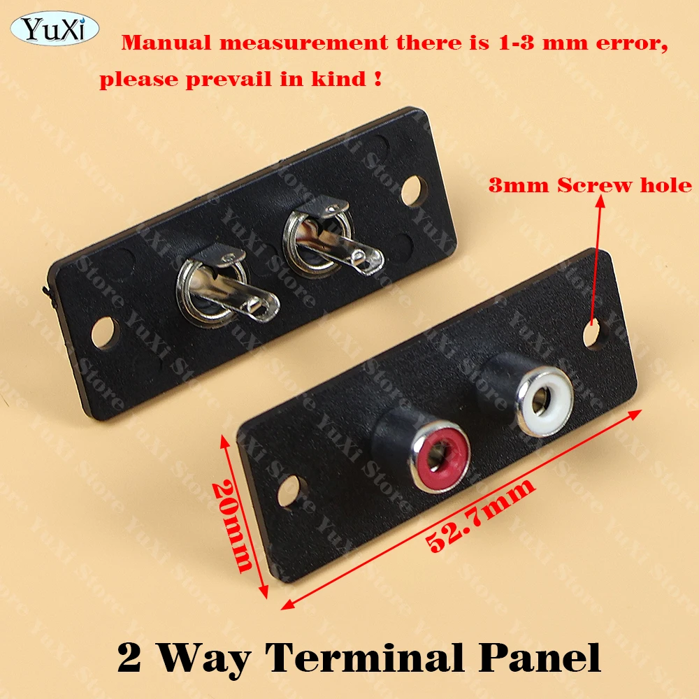 1-12Pcs 2 Way 4 Way RCA Female Jack Terminal Wall Panel Plate Input Phono Chassis Socket Mount AV Audio Adapter view 3