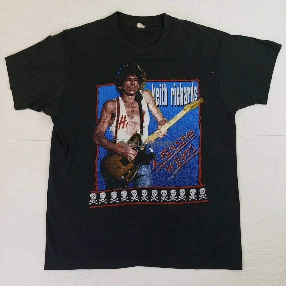 

Vtg Keith Richards T-Shirt Screen Stars Xl Talk Is Cheap Tour X-Pensive Winos