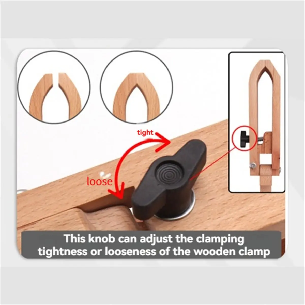 1pc Wood Sewing Clips Table Desktop Tool Leathercraft Vise Wooden Clamp for DIY, Carving, Crafting and Repair