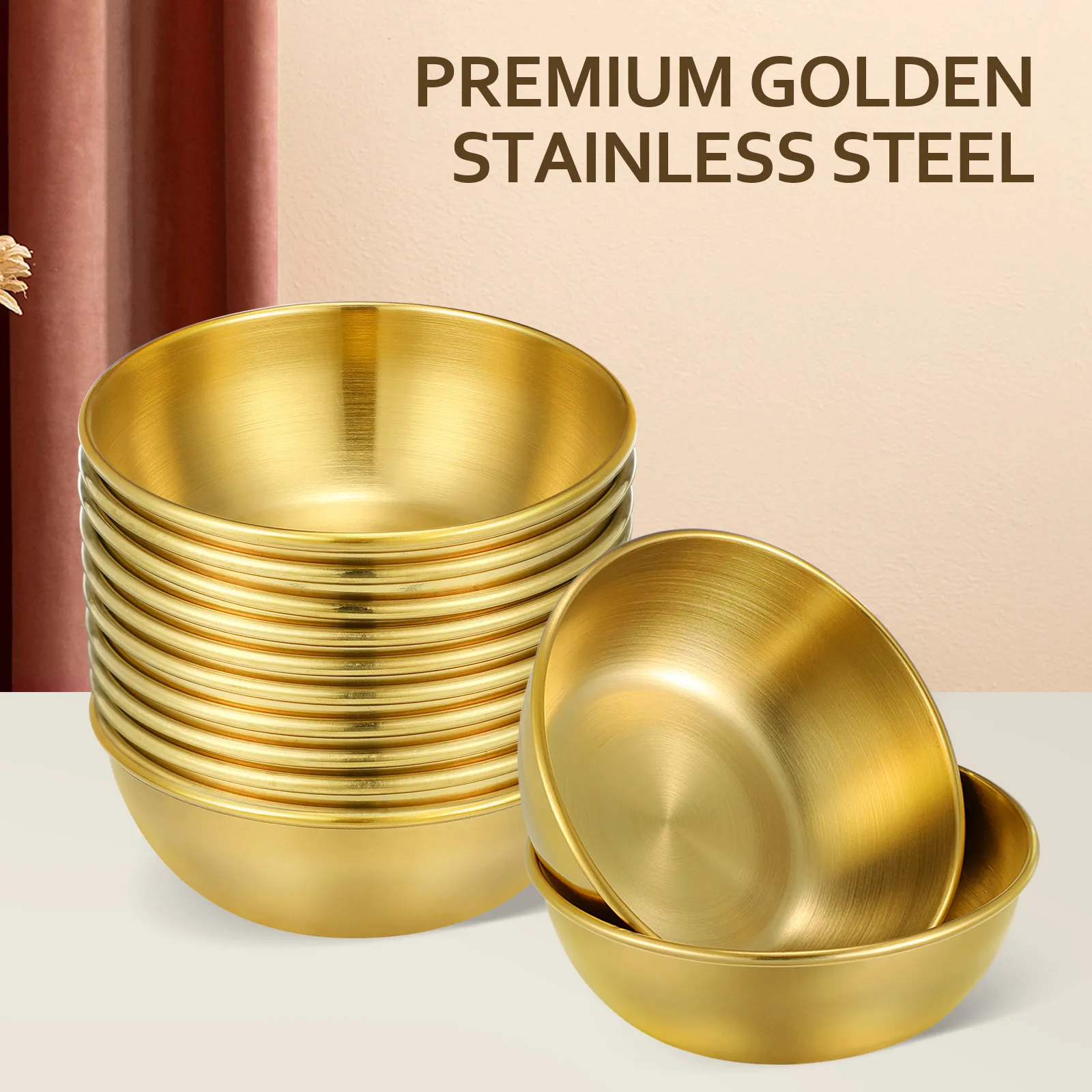 

10pcs Stainless Steel Sauce Dishes 6Oz Appetizer Serving Plate For Salt Vinegar Soy Sauce Spice Dish Kitchen Barware Use