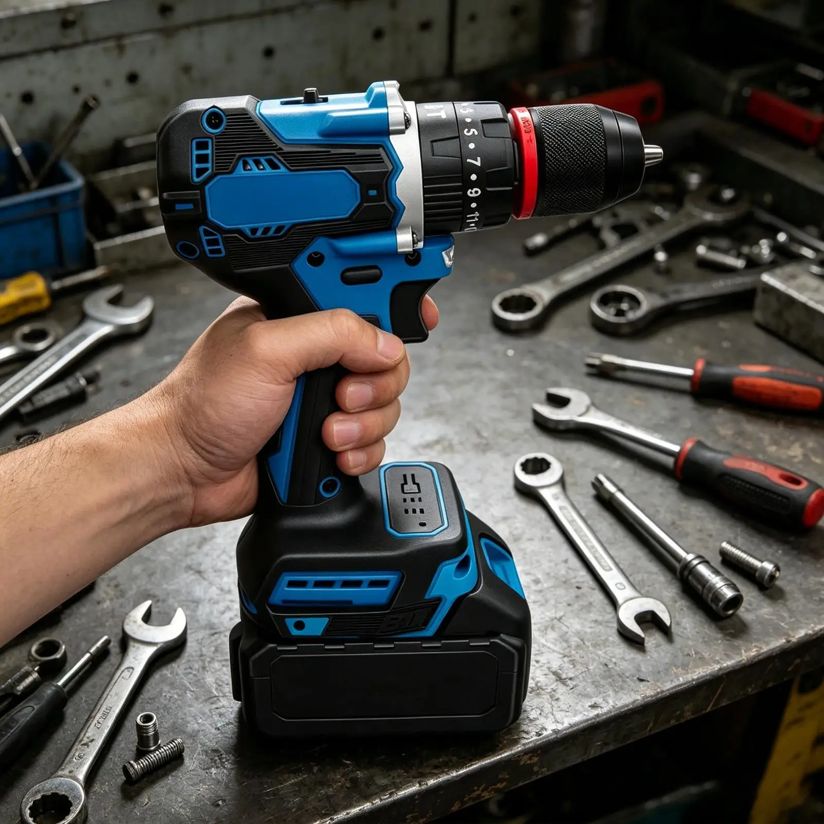 Cordless Drill Anti-Slip Comfortable Handle Power Tool Cordless Impact Drills For Plasterboard Cabinet Wardrobe Doors Kitchen