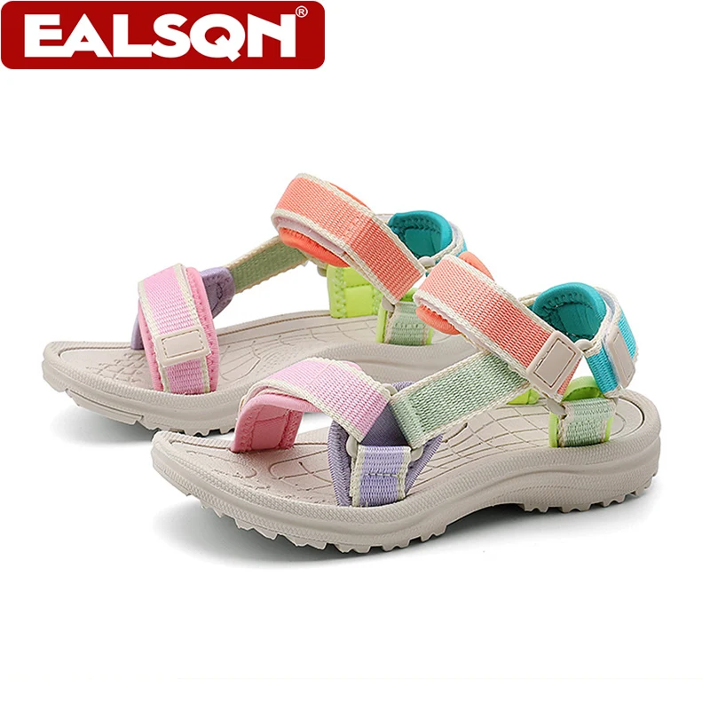 Lovely Pink Kids' Sandals Girls Breathable Summer Sport for Outdoor Beach Shoes Anti-Slip Soft-Sole Children's Walking Sandals