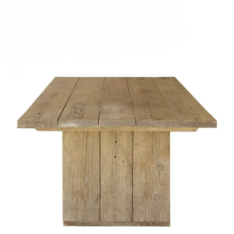 

High-end outdoor tables and chairs patio teak long table woven chairs outdoor garden dew