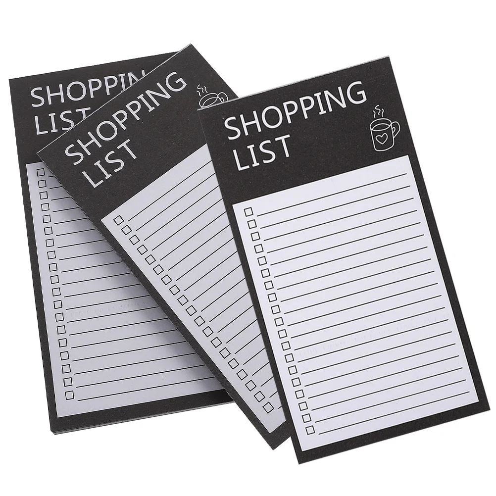 Magnetic Notepad 3 หนังสือช้อปปิ้ง Notepads สําหรับตู้เย็น Smooth Writing Home Decor ร้านขายของชําแผ่นโน้ตบุ๊ค