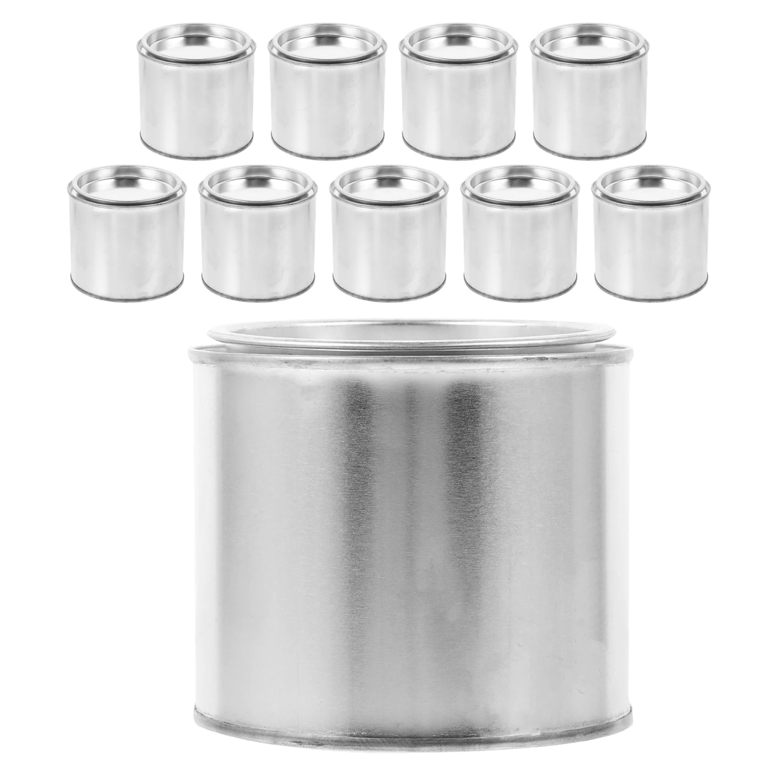 

10 шт., круглые банки с краской, металлические контейнеры с сердечником, устойчивые, с широким горлышком, герметичные крышки для хранения чернил, пигментов, масла, домашнего ремонта, искусства