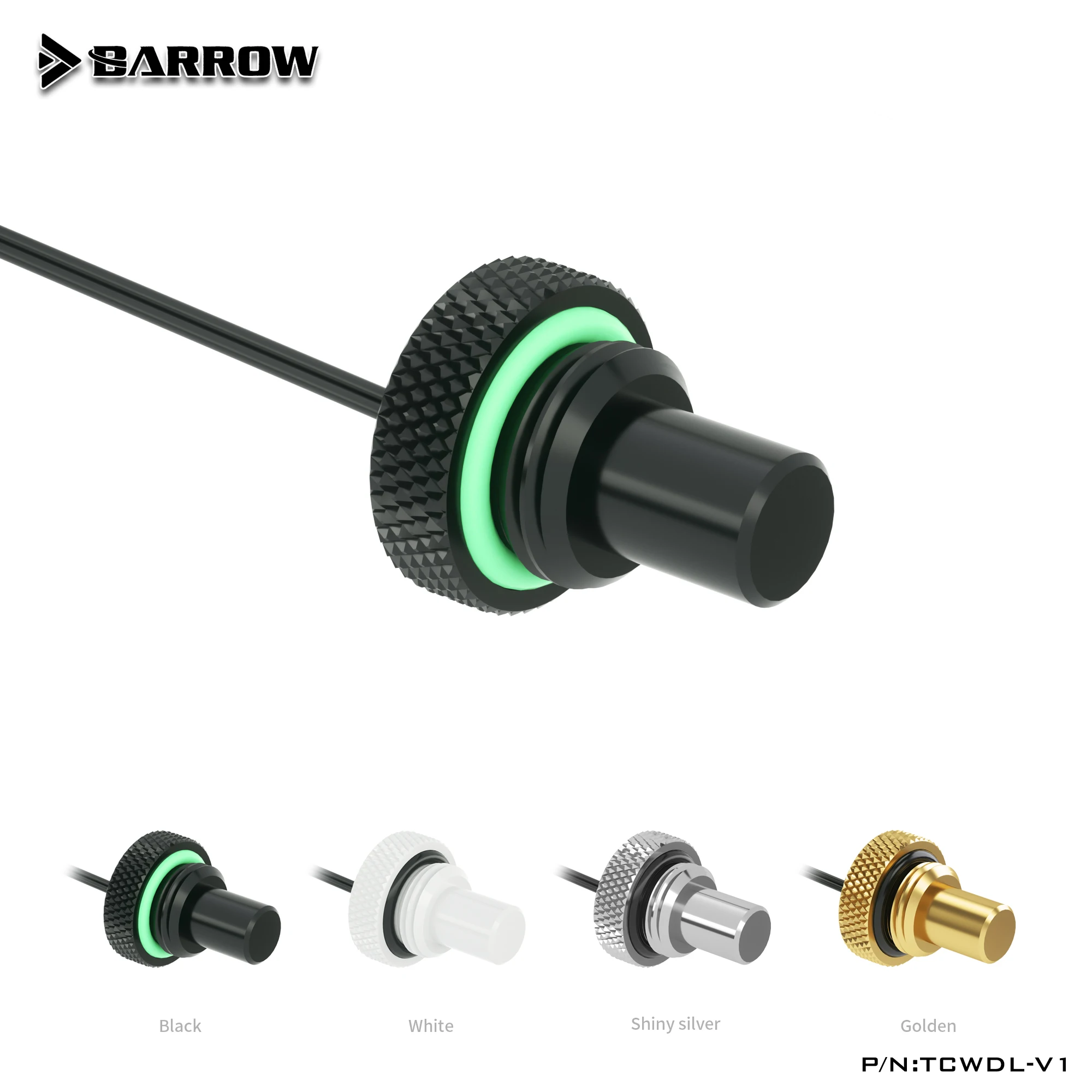 BARROW G1/4 10K Black Silver temperature water stop sealing plug water cooling PC Application Accessories Water TCWD-V1 fitting