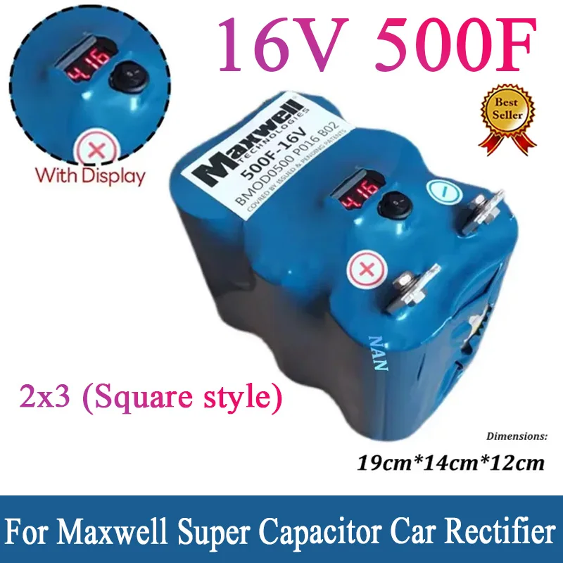 16V 500F 2.7V 3000F Suitable for Maxwell Super Capacitor  Car Rectifier with Equalization Board Voltage Display Audio Capacitor