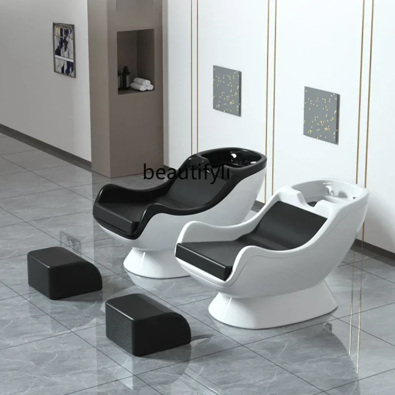 zq Semi-Lying Barber Shop Shampoo Chair High-End Hair Salon Flushing Bed European Simple Hair Salon