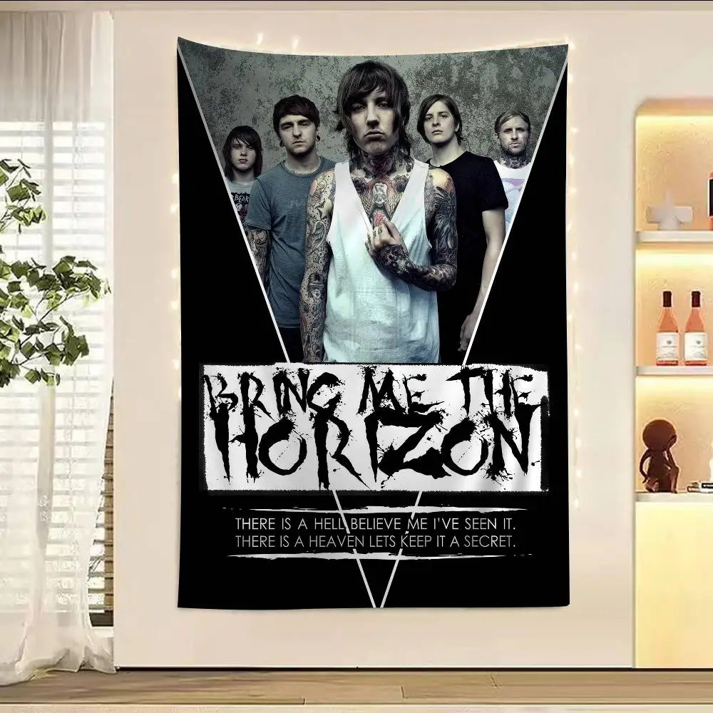 B-Bring Me The H-Horizon Anime Tapestry Hanging Tarot Hippie Wall Rugs Dorm Home Decor