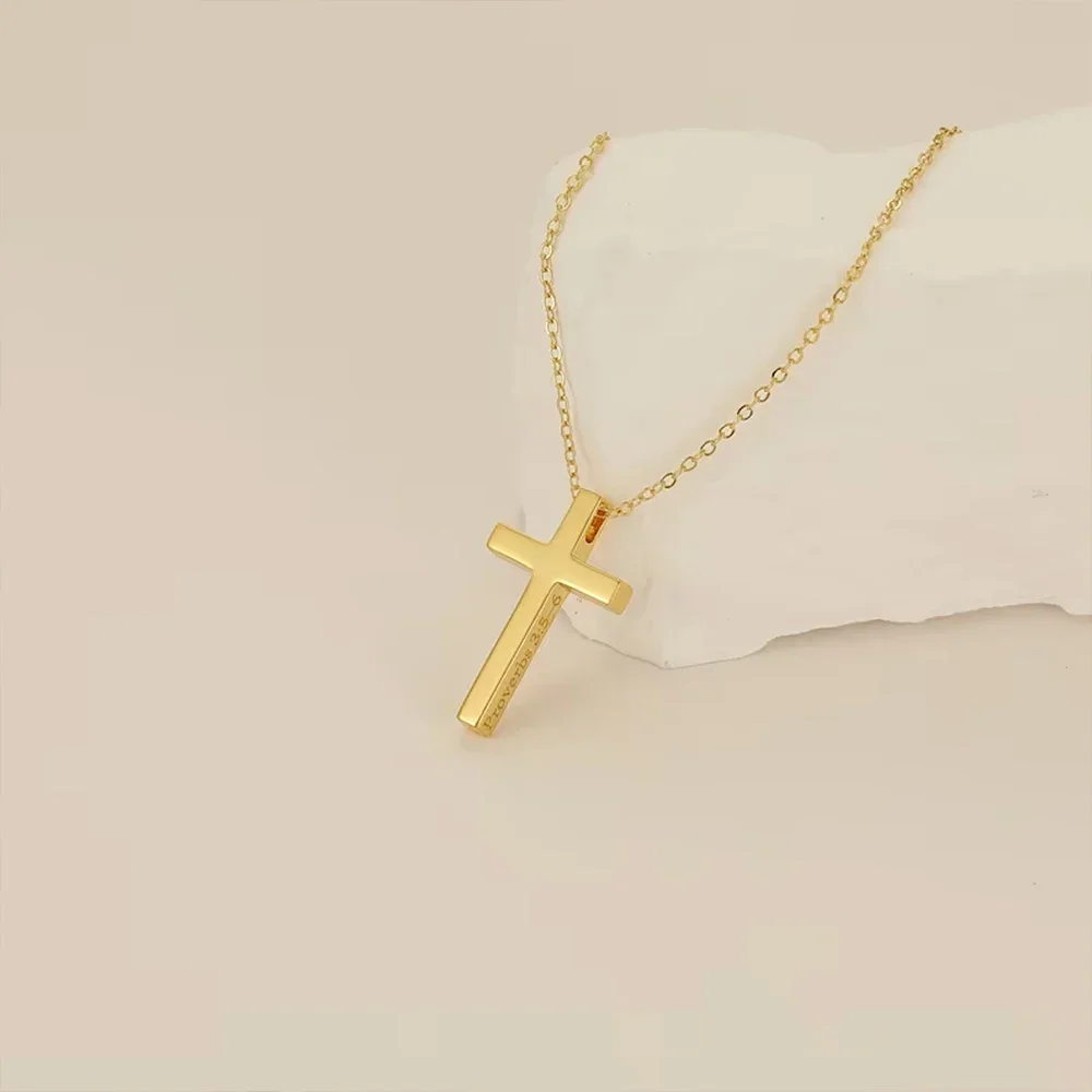 Jewelry Custom Cross Pendant Necklace for Women Men Personalized Sculpture Name Necklaces Men Stainless Steel Cross Chain Gift