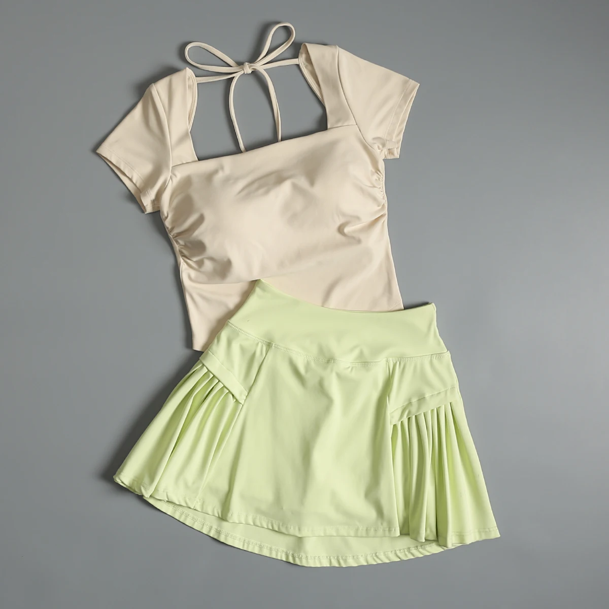 Tennis sports suit for women 2025 new summer badminton yoga skirt running morning jogging clothes fashion fitness suit - view 4