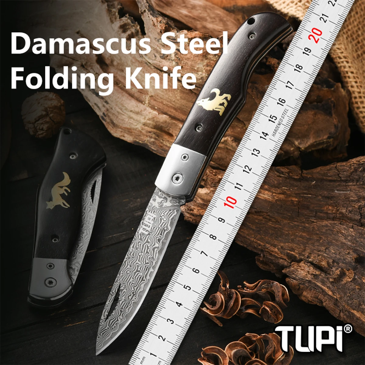 

Портативный складной нож из дамасской стали для очистки и резки фруктов | Многофункциональный карманный нож, острый нож высокой твердости