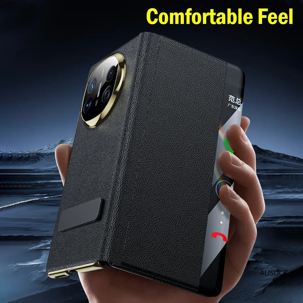 

Steering Kickstand Case for Huawei Mate X6 Case Smart View Flip Leather Phone Cover for Huawei Mate X6 5G Capa Funda