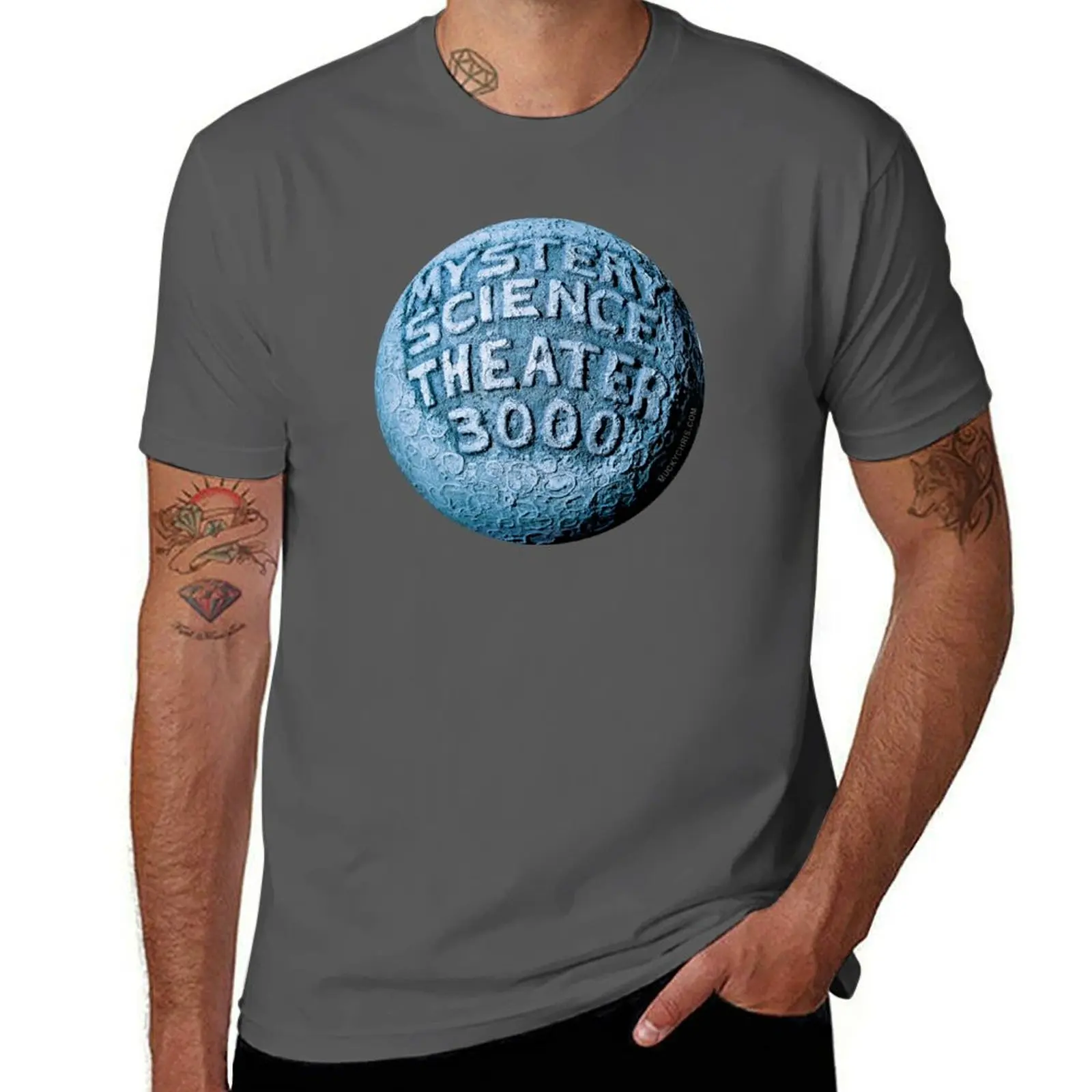 

Футболка с логотипом Mystery Science Theater 3000 x Moon, мужская повседневная мужская футболка, мужская футболка, летняя футболка
