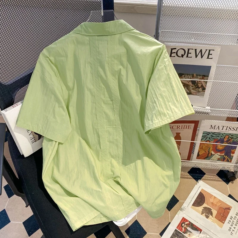 Casual  Ne ort Sve irt Men's Summer Vintage Lazy Loose Slimming f Sve Top Faionable Brand Commute Sle ...