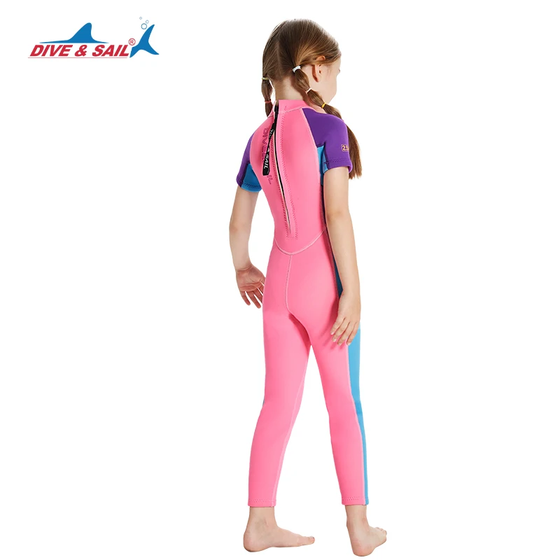 Crianças Wetsuit 2.5mm Neoprene Full Body Wet Ternos para Meninos Meninas One Piece Manga Curta para Natação Mergulho Surf Freediving