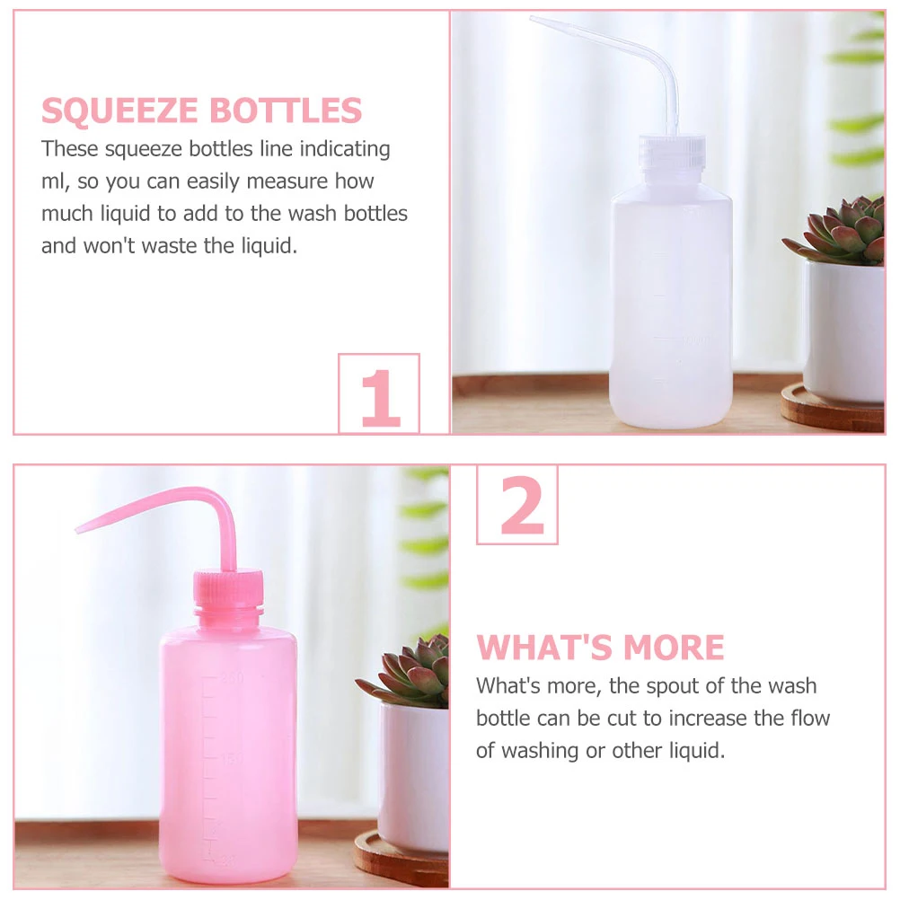 

6 Pcs Eyelash Cleansing Squeeze Bottle Wash Milliliter Measurement Plastic Lab Bottle For Extensions Lash Tool