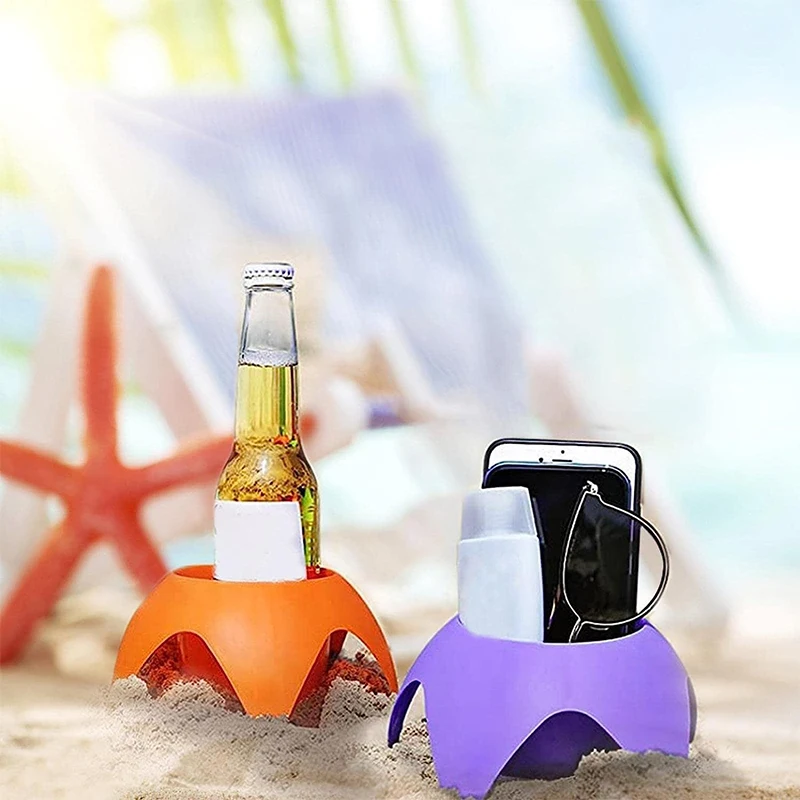 

Beach Beverage Cup Holder Sports Cup Accessory Compact Convenient Essential for Beach In Summer Outdoor Party Beach Cup Holder