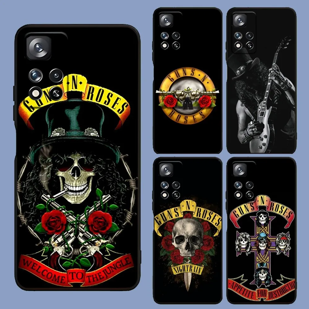 

G-Guns N Roses Band Phone Case For Samsung Galaxy A13,A21s,A22,A31,A32,A52,A53,A71,A80,A91 Soft Black Cover