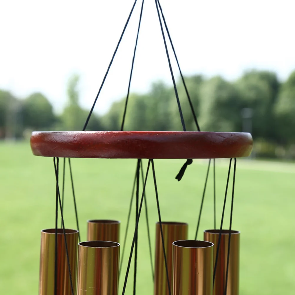 

Multi-Tube Wind Chime Gold Metal Aluminum Tuned Hanging Pendant For Garden Backyard Deck Outdoor Indoor Decor Home Gift