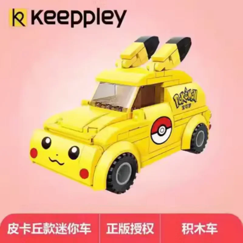 Keeppley Anime Pokemon Bausteine Pikachu Cartoon Baustein Auto Poke Ball Food Truck Kinder Mädchen Lernspiel zeug