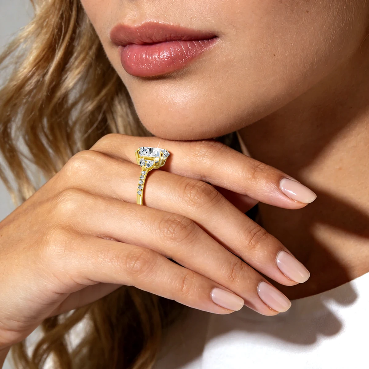 925 Sterling Silber Prächtiger 4,5 Karat Ovaler Moissanit-Ring für Damen, Marquise Kubikzirkonia Hochzeits- und Versprechensringe, Jubiläumsring – Detail 8