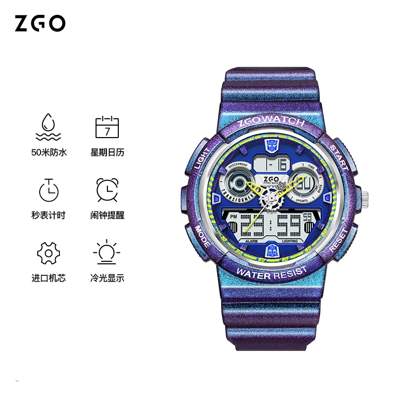 ZGO-Montre de sport étanche pour étudiants, modèle de joint de film cancers, montres à quartz électroniques