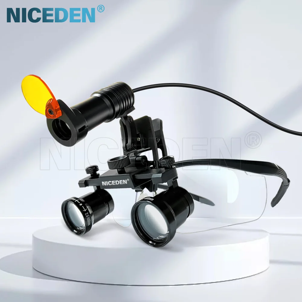 NICEDEN 2.5X and 3.5X 2 in 1 Dental Surgical Magnifier glasses With 5W Headlight SOperation binocular magnifier