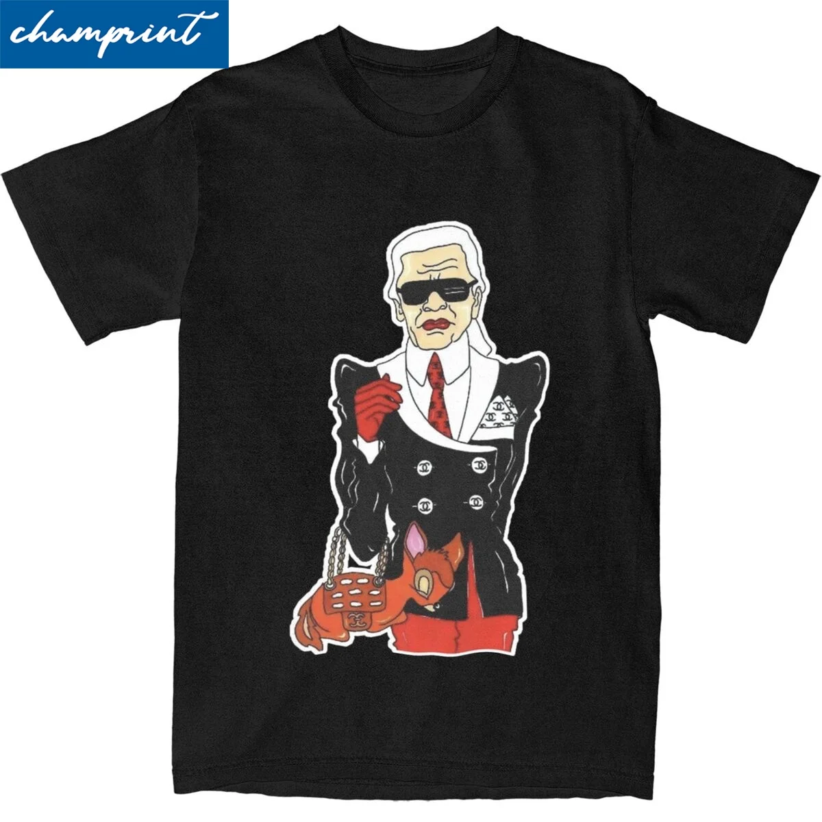 Karl Cat Cartoon T Shirts Men Women\'s Pure Cotton Vintage T-Shirts Crewneck Tee Shirt Short Sleeve Clothing Party