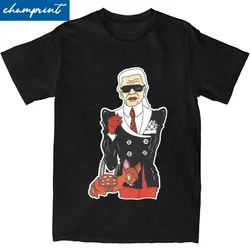 Karl Cat Cartoon T Shirts Men Women's Pure Cotton Vintage T-Shirts Crewneck Tee Shirt Short Sleeve Clothing Party