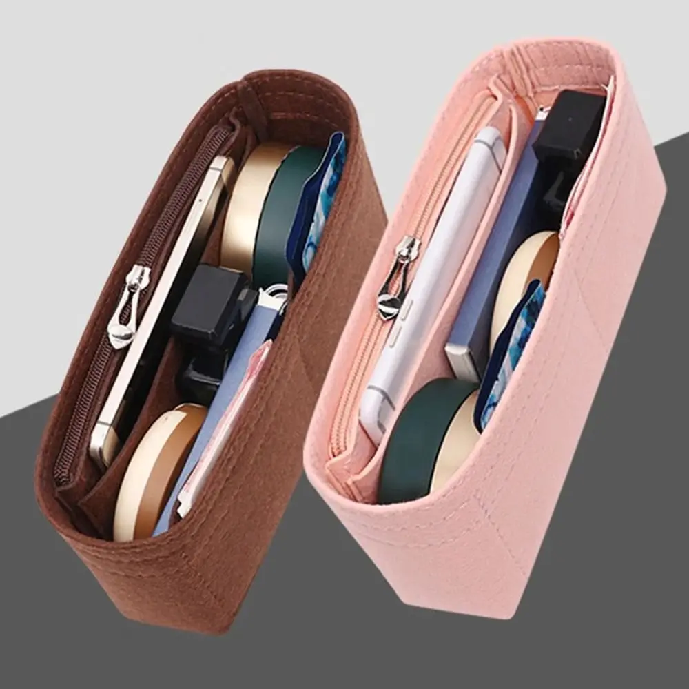 1Pcs Multi-Pocket Bag Organizer for Baguette Storage Bag Inner Bag Liner Bag Felt Insert Handbag Organizer Cosmetic bags