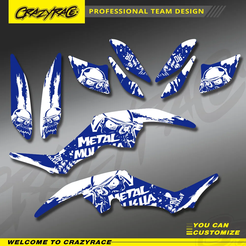 

For Yamaha Raptor 350 ATV YFM350 Raptor350 Motorcycle Stickers Graphics Background Decal Kit Full Set Custom Number & Name