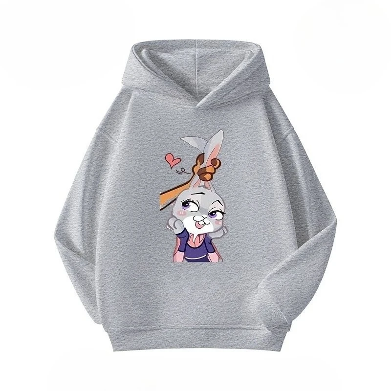

Crazy Animal Rabbit Police Officer Girl Hoodie Autumn/Winter Loose Coat Hoodie Sporty Style Skin Friendly Comfortable Fabric