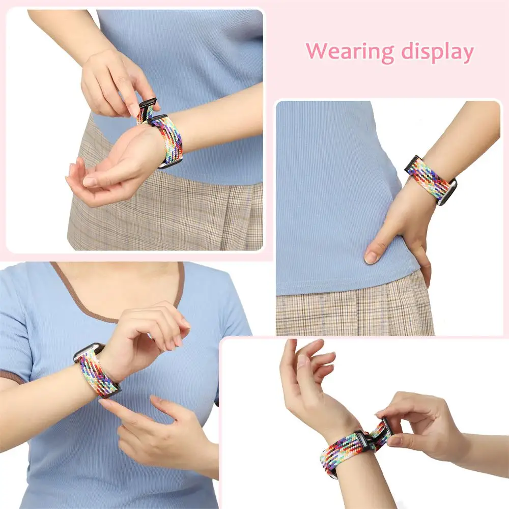 Magnetic Strap For Apple Watch Band 44mm 45mm 40mm 49mm 41mm 42mm 38 Nylon Braided bracelet iWatch series 8 3 se 6 7 9 Ultra 2