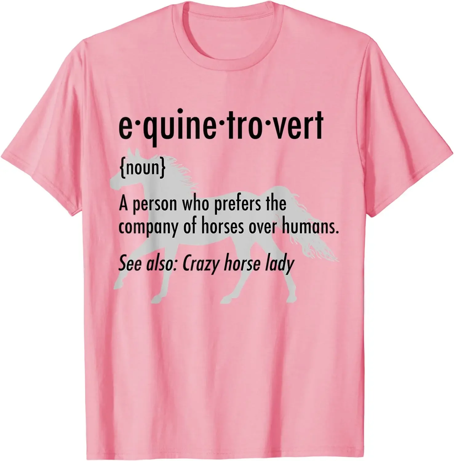 Equine Introvert T-Shirt Funny Horse Lover Gift Shirt Cotton Student Tshirts Simple Style Tees Funny Casual