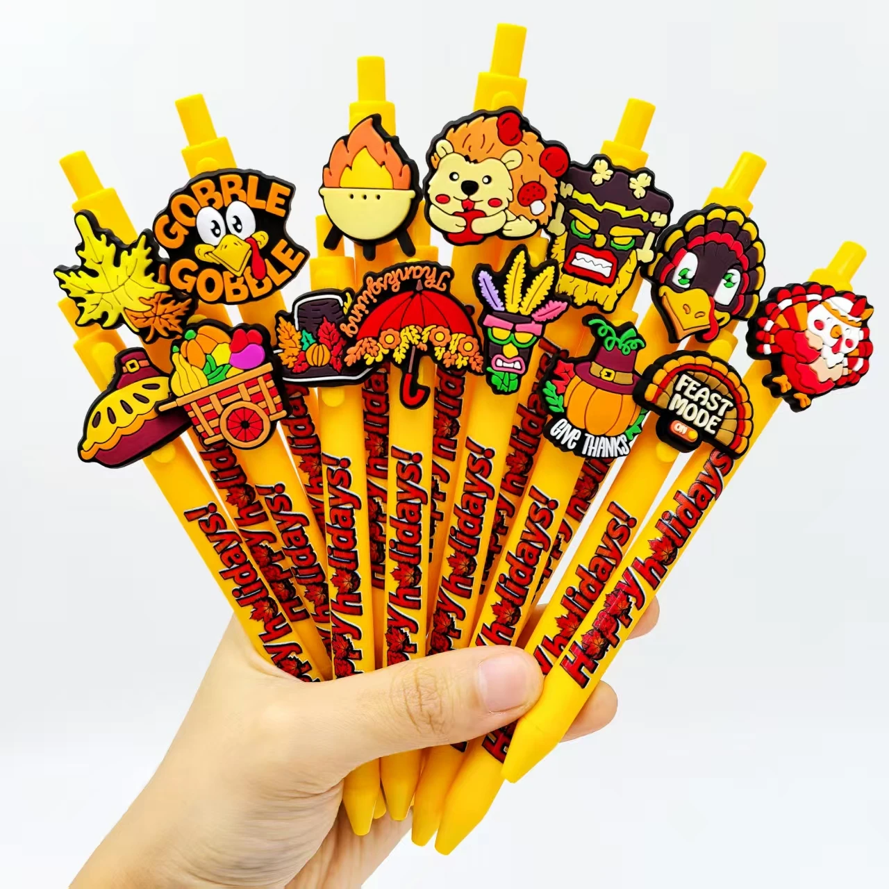 7pcs/10pcs/15pcs/20pcs Thanksgiving themed Ballpoint pens, maple leaf pumpkin shaped ballpoint pens, holiday gift stationery