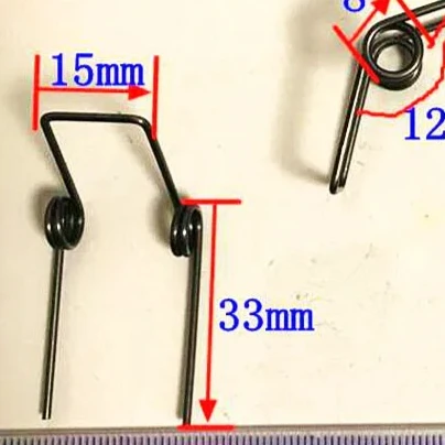 Double torsion spring 1.2 wire diameter 8mm outside D Rotating spring x12