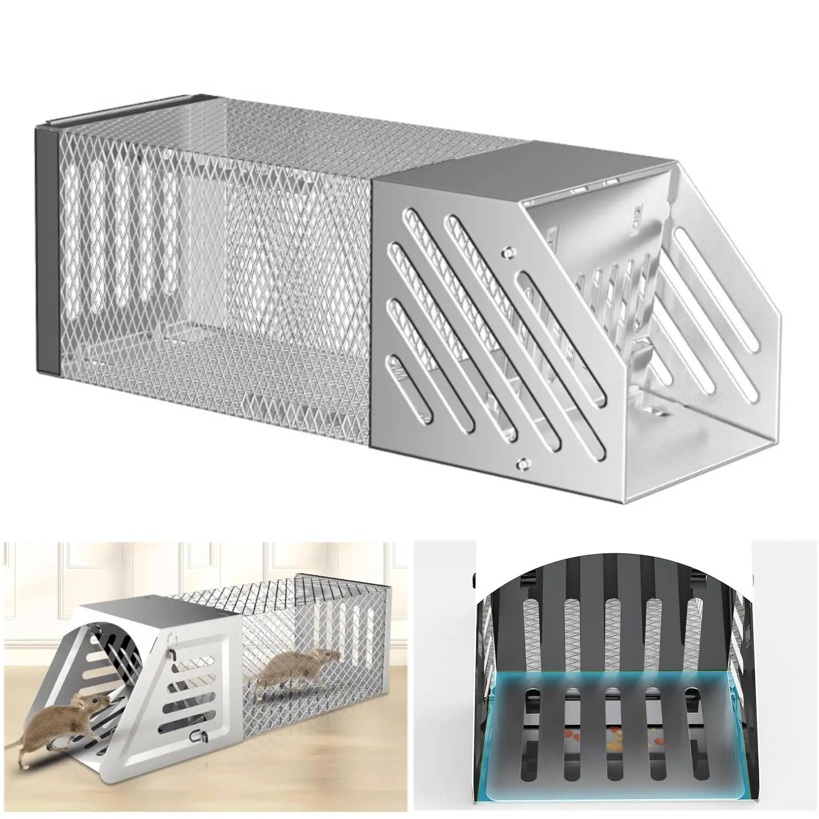 مصيدة فئران أوتوماتيكية، قفص مصيدة فئران بشرية، مصيدة قوارض لايف قابلة لإعادة الاستخدام للفئران والفئران والسنجاب، آمنة وفعالة